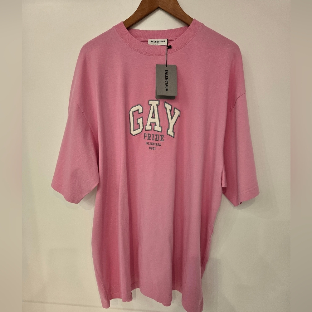Balenciaga Pink Pride Graphic T-Shirt *NEW